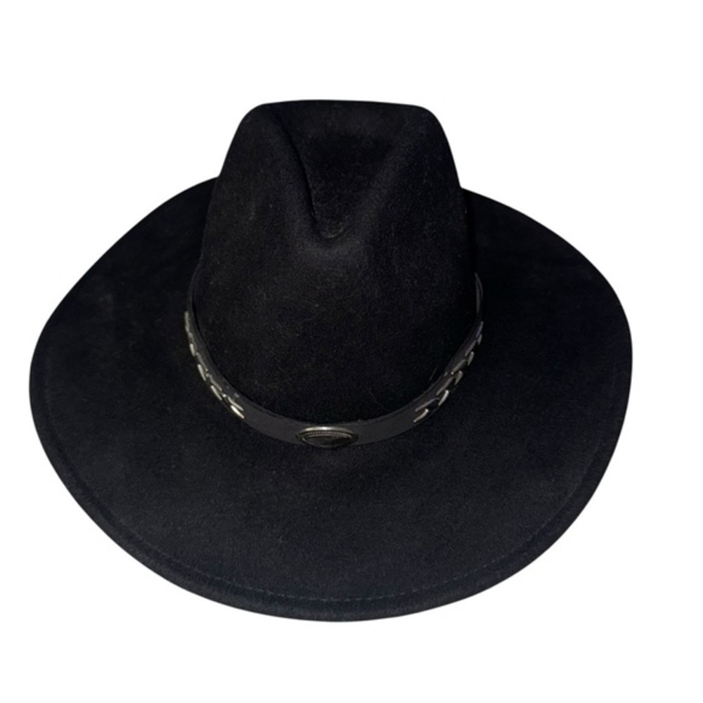 Black Wool Jacobson Cowboy boho Western Hat with Concho Band​
